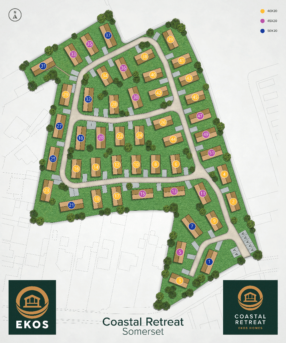 costal retreat residential park home pitch map