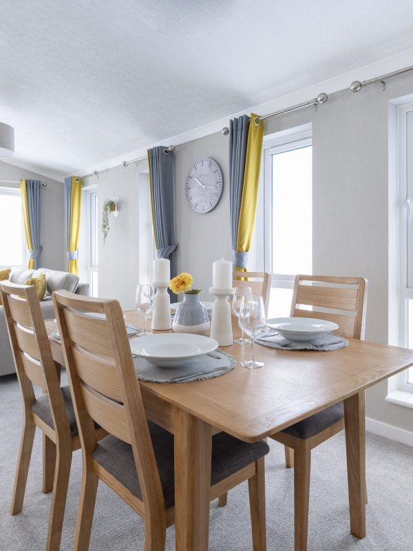 dining area in a 12 month residential park home